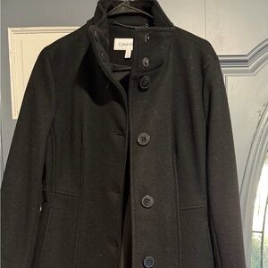 Calvin Klein Black Button-Up Coat